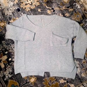 Cropped distressed sweater